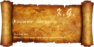 Kocsner Gergely névjegykártya